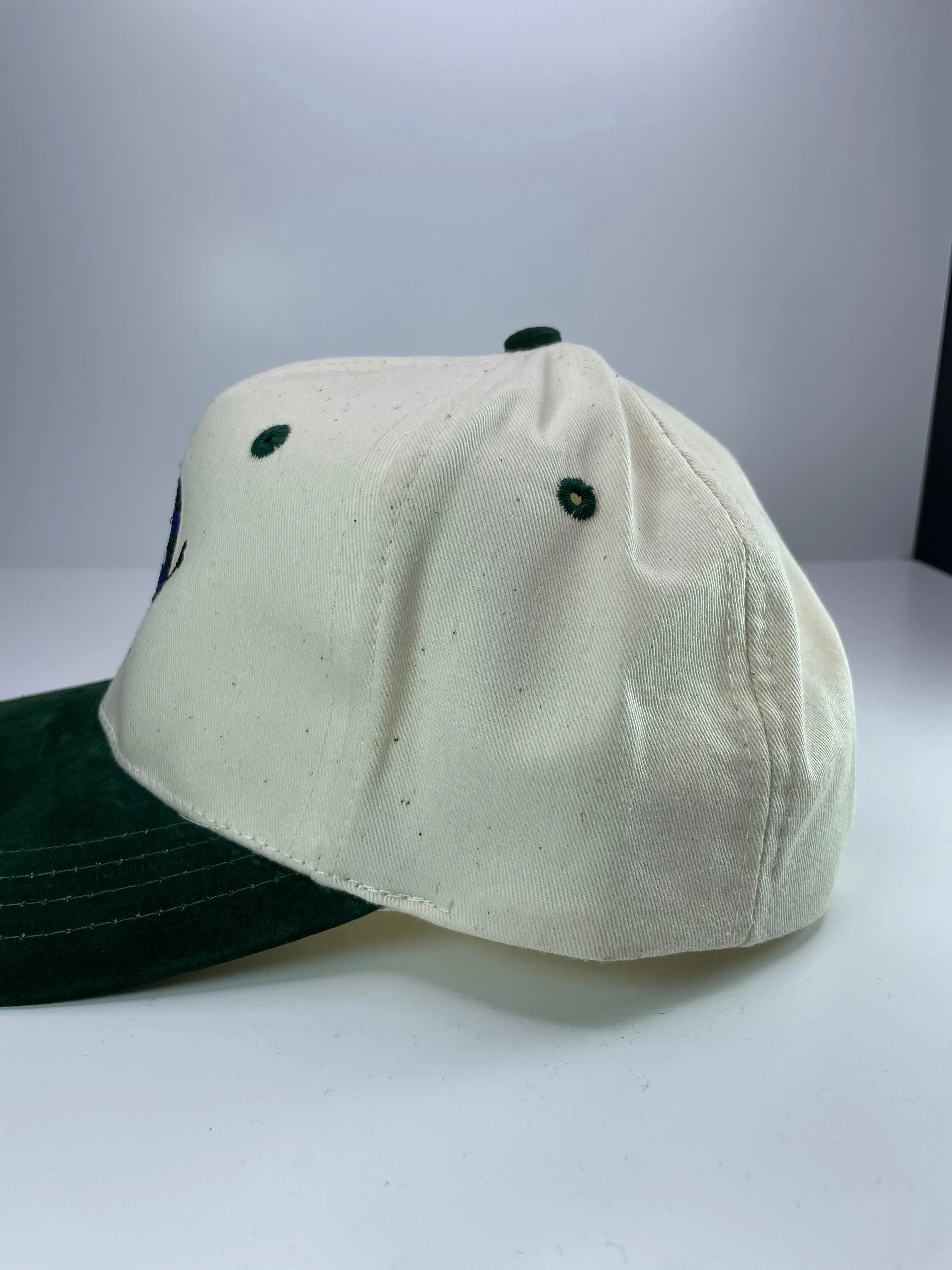 Earth Man Suede Brim Snapback Cap Hat Custom Embroidered