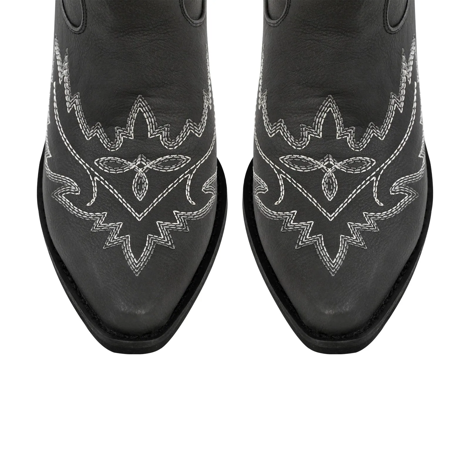 Mid-Calf Embroidery Lace-up Western Boots