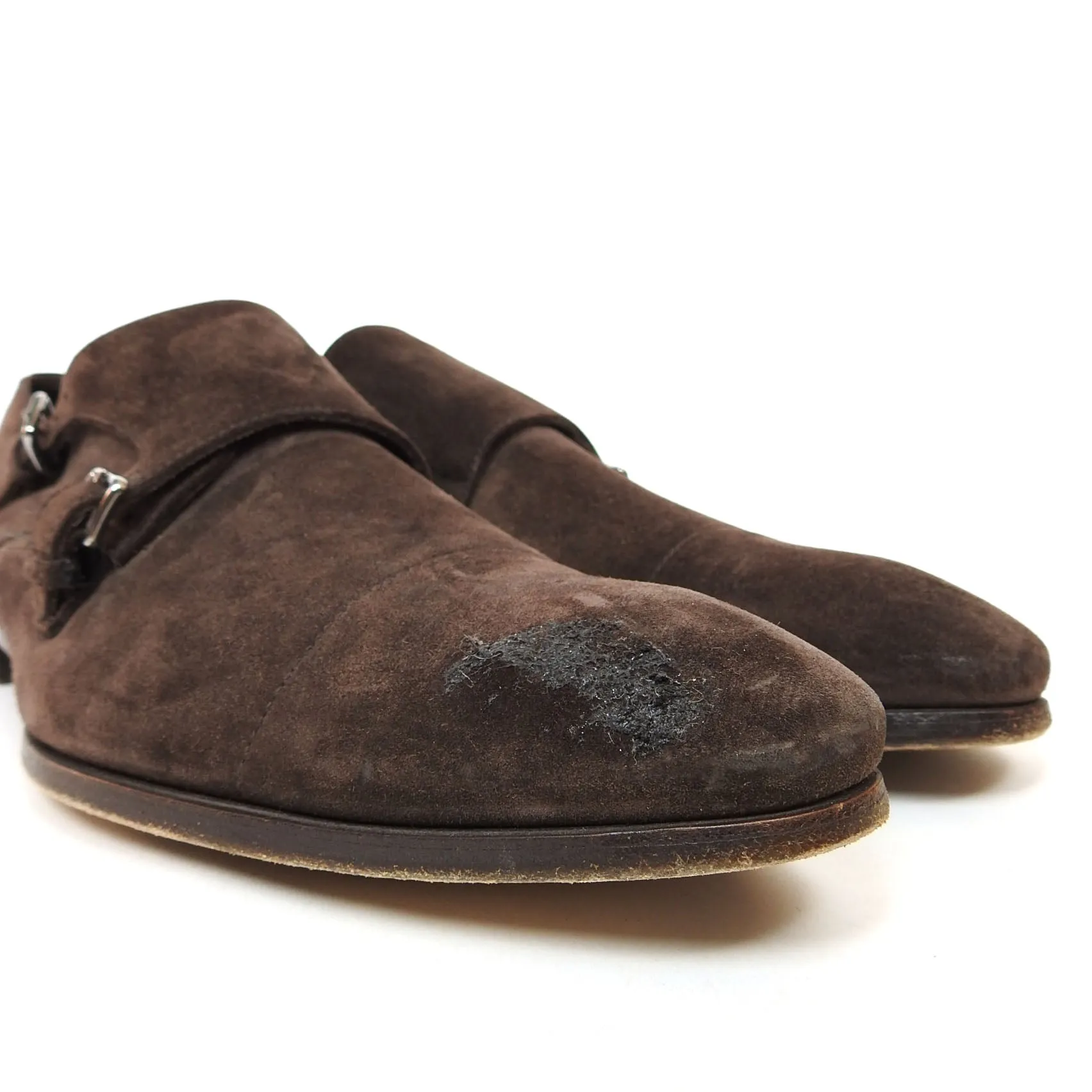 Prada Suede Monk Strap Shoes Size 10