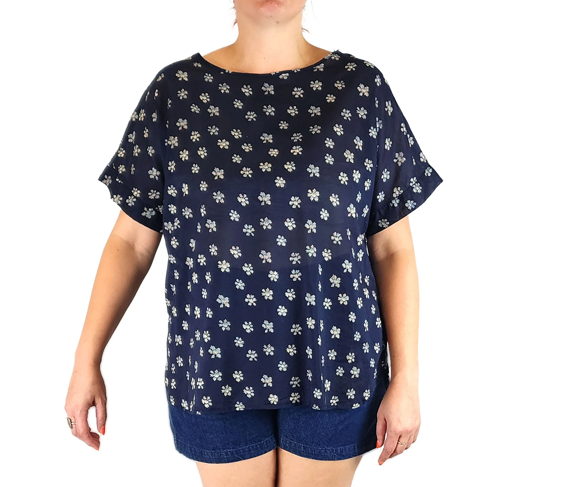 Primoeza navy cotton top size L